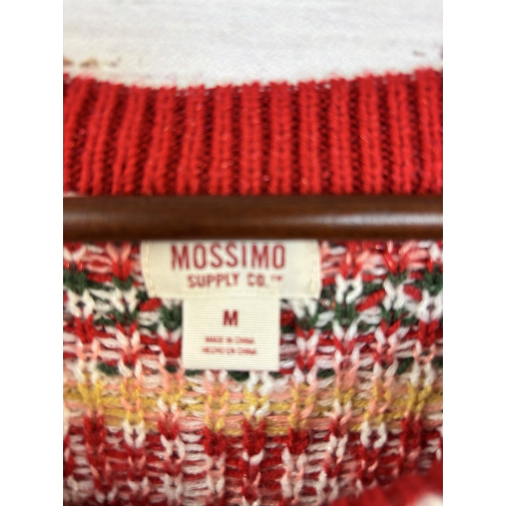 Vintage Y2K Mossimo Rose Cable Knit Sweater M Cottagecore Romantic Fair Isle - Picture 3 of 8